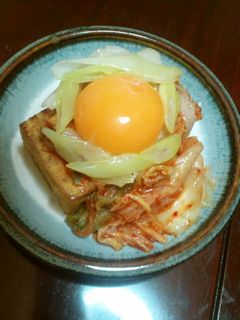 厚揚げの中華風焼き✿キムチねぎ卵のっけ-レシピのメイン写真