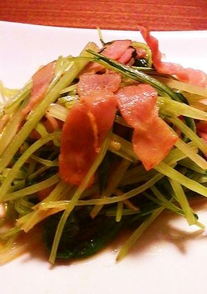 水菜とベーコンのさっぱり生姜炒め-レシピのメイン写真