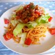 タコライスじゃないよ! タコパスタ♪
