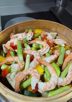 えびと夏野菜のせいろ蒸し-レシピのメイン写真