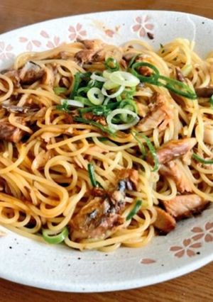 サバ缶トマト煮の簡単パスタ-レシピのメイン写真