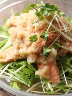炙りサーモンのおろしポン酢まみれサラダ風-レシピのメイン写真