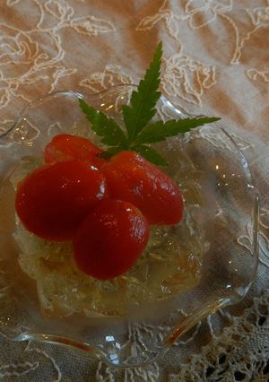 トマトの梅酒ゼリ−寄せ-レシピのメイン写真
