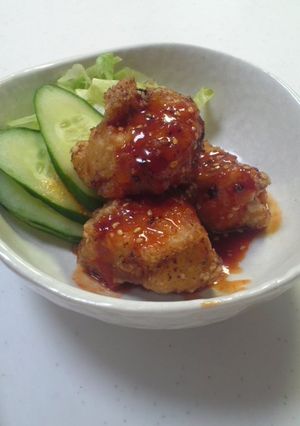 我が家の鶏のから揚げ〜やみつき旨辛ソース-レシピのメイン写真