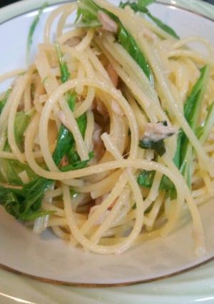 ツナと水菜の梅じそスパゲティ。-レシピのメイン写真