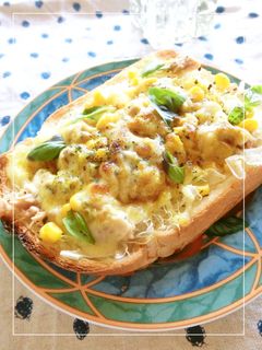 キャベツ×ツナのバジルカレートースト-レシピのメイン写真