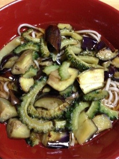 ゴーヤとナスの冷やし蕎麦-レシピのメイン写真