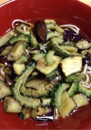 ゴーヤとナスの冷やし蕎麦-レシピのメイン写真