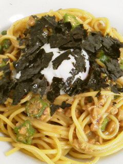 *納豆とオクラのネバネバ和風パスタ*-レシピのメイン写真