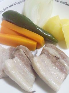 ぽん酢でさっぱり!塩豚バラ肉の蒸し豚-レシピのメイン写真