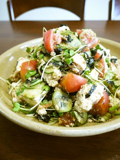 豆腐と野菜のサラダ♪梅おかか風味♪-レシピのメイン写真