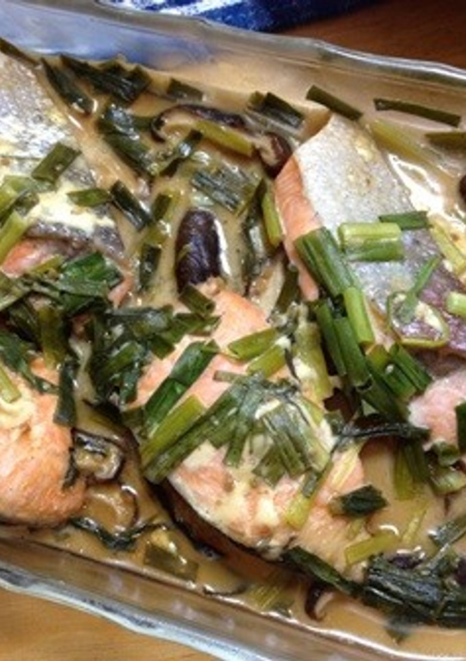 鮭と椎茸の焼肉レンジ蒸し-レシピのメイン写真