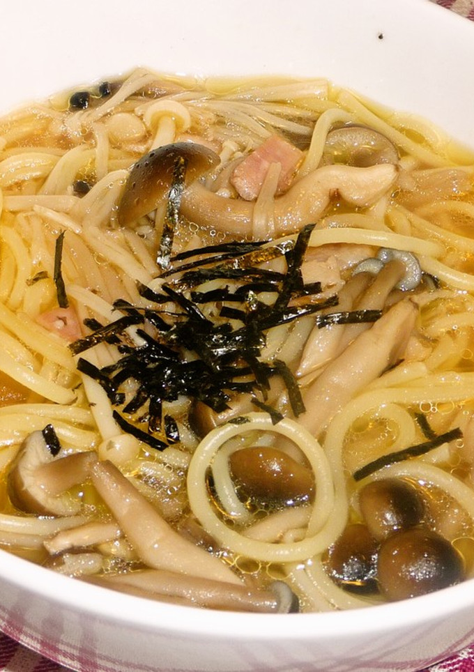 きのこが美味しい｡。和風スープパスタ-レシピのメイン写真