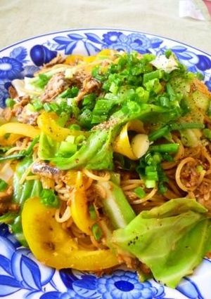パプリカとオイルサーディンの味噌パスタ-レシピのメイン写真