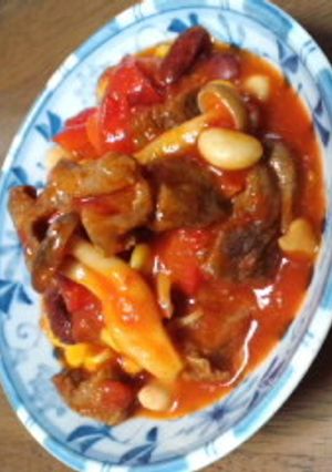 食べ過ぎた〜。牛すじトマト煮込み♪-レシピのメイン写真