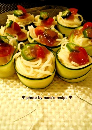 きゅうりで巻いて一口くるくる★そうめん-レシピのメイン写真