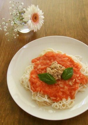 冷た~いさっぱりトマトそうめん-レシピのメイン写真