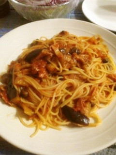 夏☆しめじとナスのトマトソースパスタ-レシピのメイン写真