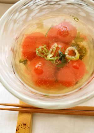 簡単プチトマトの冷たいお吸い物-レシピのメイン写真