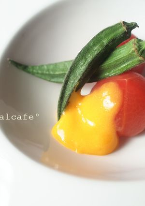 オクラとトマトの黄身酢あんかけ-レシピのメイン写真