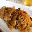 ピリ辛大根のっけて豚の生姜焼き