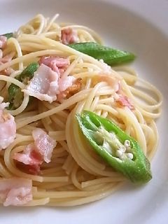 オクラとベーコンのバター醤油スパゲティー-レシピのメイン写真