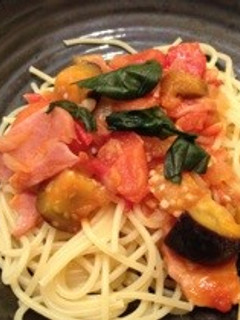 ナスとトマトのパスタ-レシピのメイン写真