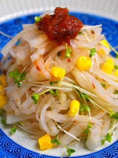 ☆茹でもろこしと大根の梅あえ!-レシピのメイン写真