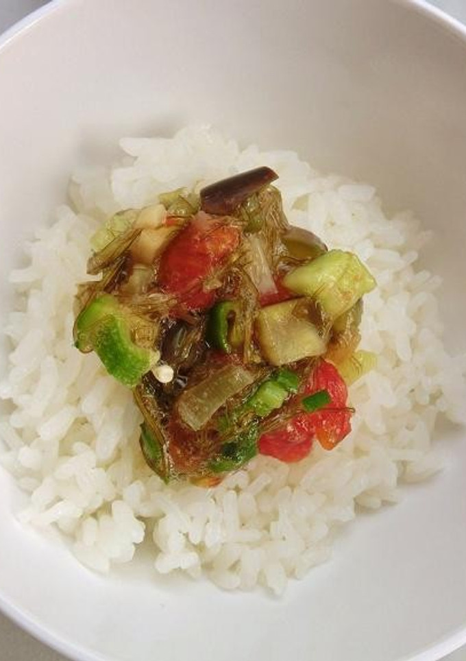 夏野菜たっぷり「だし丼」もどき-レシピのメイン写真