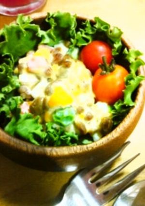 ネバねば！納豆たまごベジまよサラダ＊。・-レシピのメイン写真