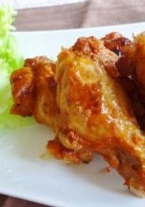 鶏手羽元スパイシー焼き肉風＆マンゴー杏仁-レシピのメイン写真