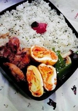 鶏の黒胡椒焼きが主菜の◇彩り弁当-レシピのメイン写真