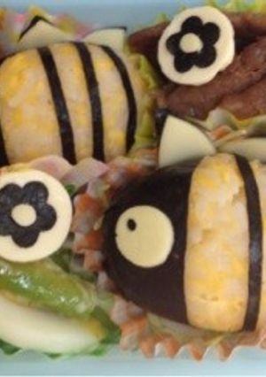 簡単キャラ弁＊みつばちさんおにぎり♪-レシピのメイン写真