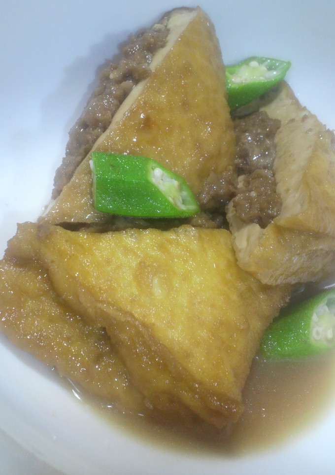 簡単♪厚揚げの挽き肉はさみ煮-レシピのメイン写真