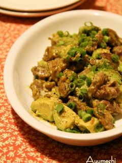 砂肝とアボカドのマヨ醤油炒め-レシピのメイン写真