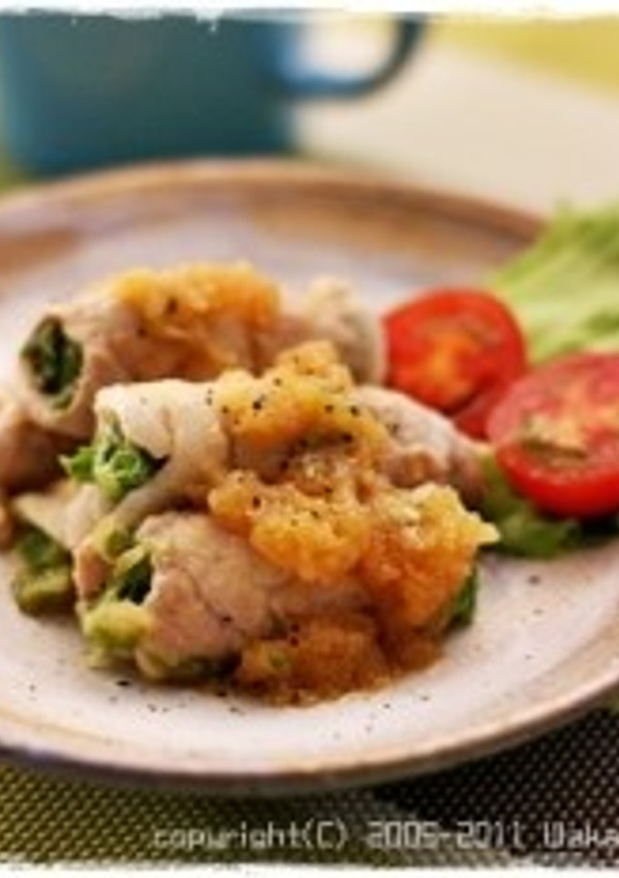 簡単■レタスくるくる肉巻きりんごソース■-レシピのメイン写真