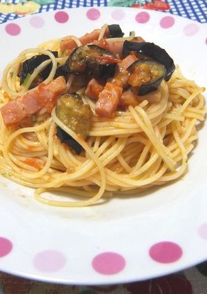 トマトと茄子とベーコンパスタ-レシピのメイン写真