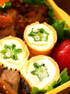 お弁当に☆オクラとチーズの卵焼き-レシピのメイン写真