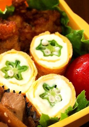 お弁当に☆オクラとチーズの卵焼き-レシピのメイン写真