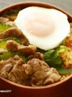 簡単~塩豚とドライカレー弁当-レシピのメイン写真