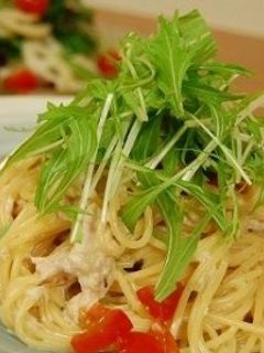 ツナと水菜の和風スパゲティ-レシピのメイン写真