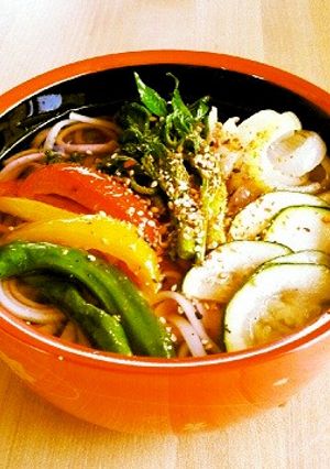 簡単すぎでゴメン♪夏野菜の素揚げうどん-レシピのメイン写真
