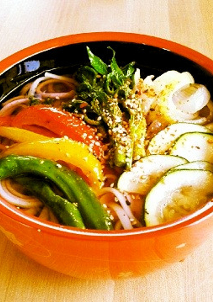簡単すぎでゴメン♪夏野菜の素揚げうどん-レシピのメイン写真