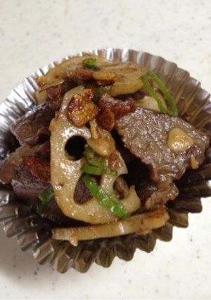 お弁当に!牛肉とレンコンのスタミナ炒め-レシピのメイン写真