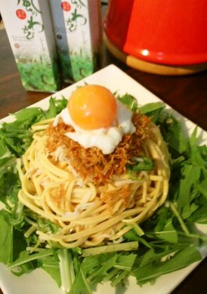 簡単10分!シラスと水菜の冷製パスタ-レシピのメイン写真