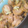 速攻♪魚肉ソーセージの豆乳にんにく炒め!