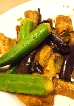 夏野菜と油揚げの醤油麹炒め-レシピのメイン写真