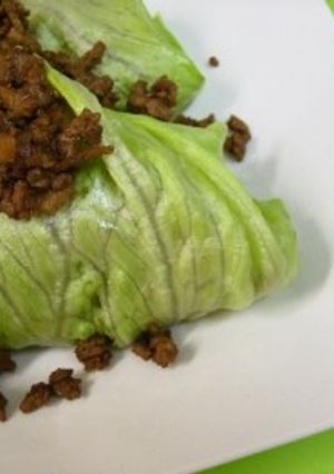 蓮根肉味噌のレタス包み-レシピのメイン写真