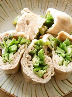 オクラ+ピーマンの肉まきを、お弁当に-レシピのメイン写真