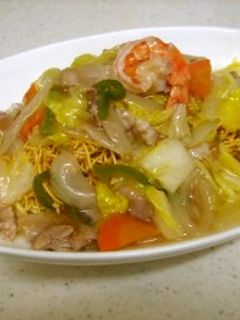 超簡単ちゃんぽん皿うどん!パリッとちゅる-レシピのメイン写真